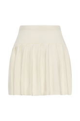 Dionne Pleated Knit Mini Skirt - Ivory Marle